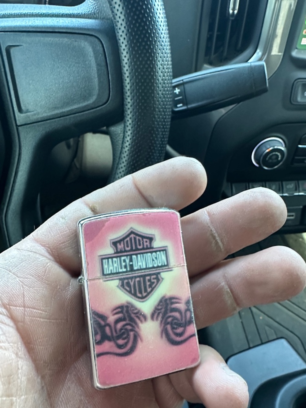 Harley-Davidson Red and Black Logo Pocket Lighter